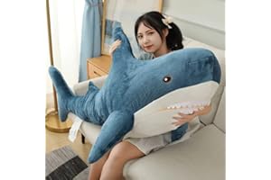 RYTTIR 39.4 Inch XXL 15% Chubbier Weighted Giant Shark Stuffed Animal,Soft Chonky Shark Toys Shark Plush Pillows Stuffed Shark for Brave Boy's and Girl's Room Décor,Perfect Stress Relief for Women