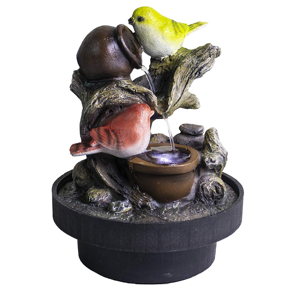Ferrisland Tabletop Fountain Birds Waterfall Desktop Electric Water