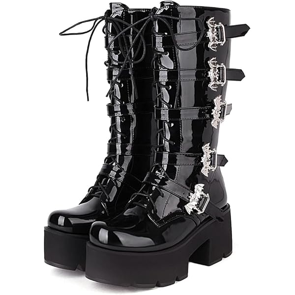 thee greatest botch PUNKY KNIT(サイト完売品) Amazon.com | UniqueStride Womens Chunky Heel Goth Platform