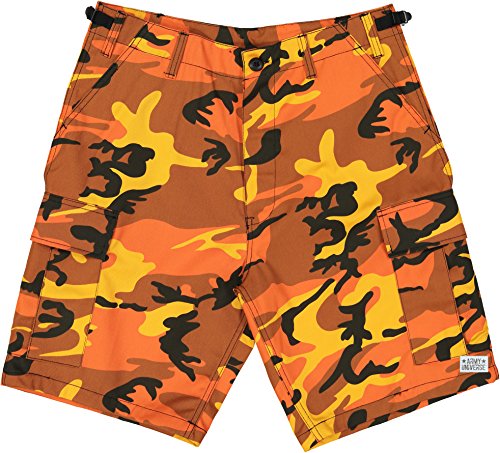 Army Universe Orange Camouflage Tactical BDU Shorts Button Fly Camo Cargo Shorts,Size Large (Waist 35-39") - Thumbnail 4