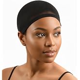 DONNA Wig Caps for Women 2 Pack, Breathable Nylon Stocking Cap, Black | Two stretch nylon stocking caps that lay hair flat under any wig. Ultra light, breathable, one size fits most heads.