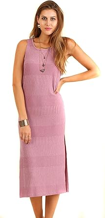 pink ribbed midi dress