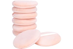 Senkary 8 Pieces Face Powder Puffs Soft Cotton Makeup Powder Pads for Loose, Setting, Pressed and Body Powder (2.36 Inch)