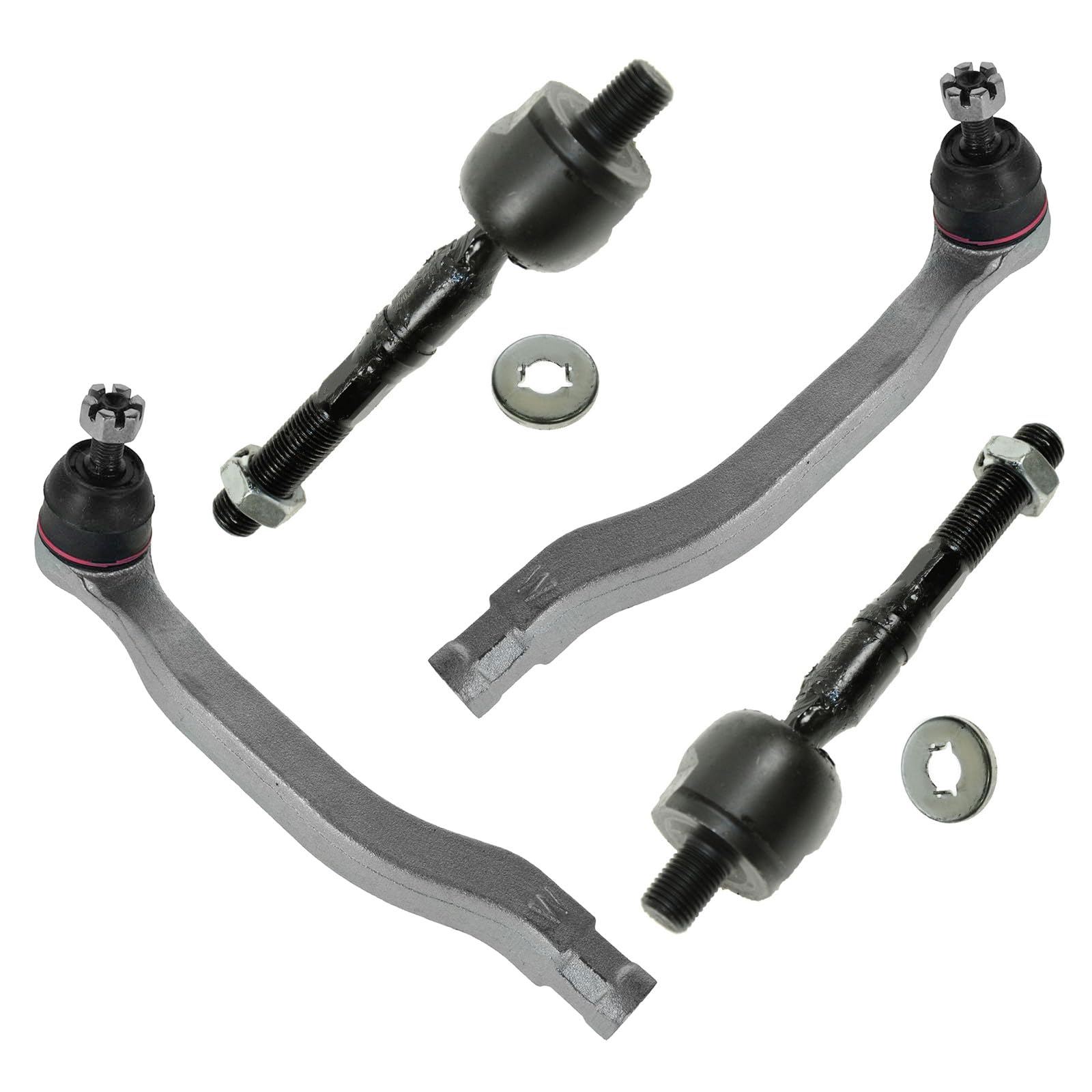 TRQ Front Inner and Outer Tie Rod Set 4 Piece Compatible with 1998-2002 Honda Accord Image