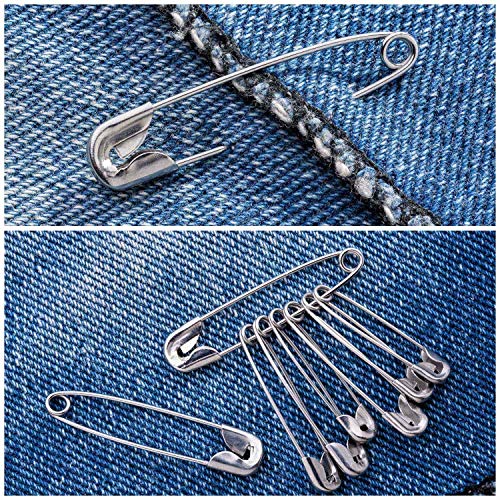 image for Safety Pins, Cridoz 150 Pcs Large Silver Safety Pins Bulk for Home Sch