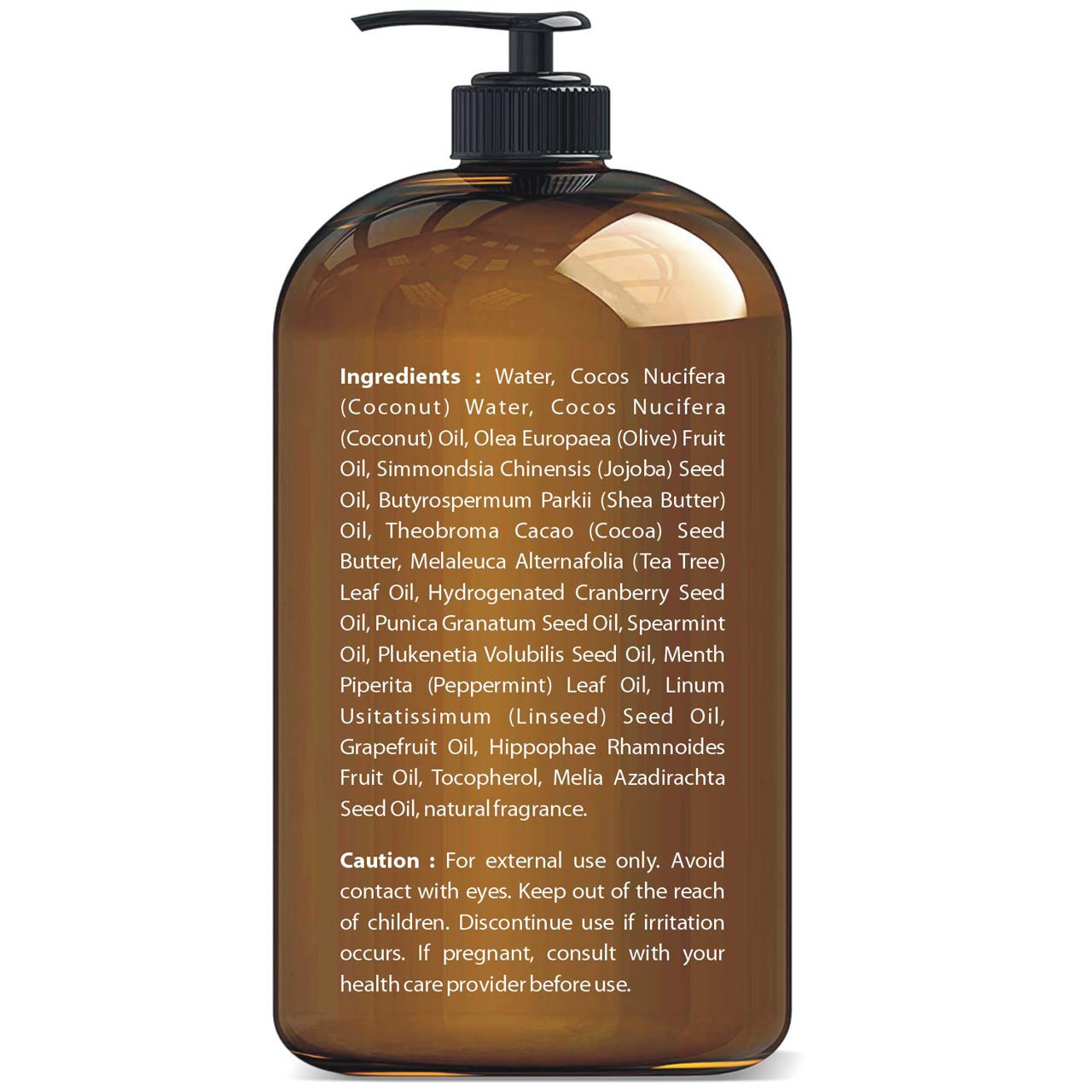 Tea Tree Mint Hand Soap - Liquid Hand Soap with Peppermint, Jojoba & Coconut Oil - Multipurpose Liquid Soap with Pump Dispenser - Natural Bathroom Soap & Liquid hand wash - HUGE 16 fl oz : Beauty