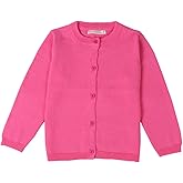RJXDLT Girls Crewneck Cardigan Long Sleeve Children Button Cotton Sweater Uniform Sweaters for Little Girls