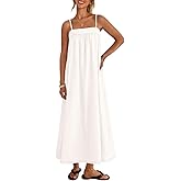 MEROKEETY Women's Boho Maxi Dresses 2026 Spaghetti Straps Spring Summer Sundress Casual Beach Vacation Long Dresses