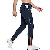 baleaf Men's Thermal Running Tights Fleece Compression Leggings Winter Pants Zipper Pockets Cycling Gear Cold Weather