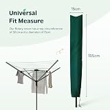 Flatro Rotary Washing Line Cover 165x15 cm Waterproof with Zip Green view 2