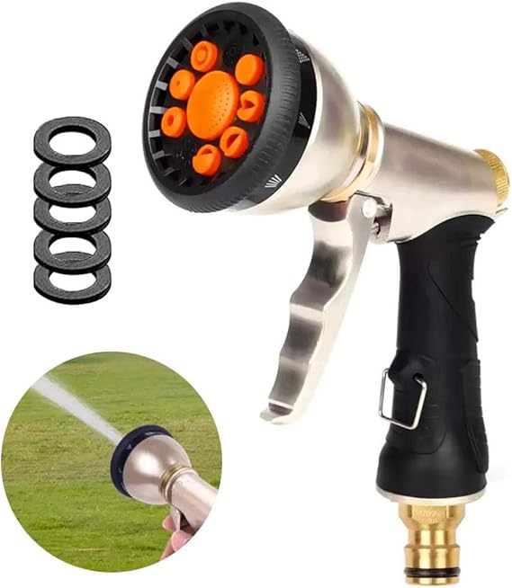 Volwco Garden Hose Nozzle Sprayer Metal Spray Gun Hose Pistol Grip