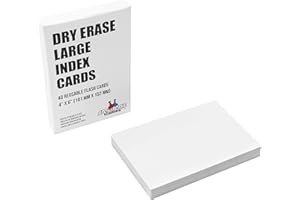 APOSTROPHE GAMES Large Dry Erase Index Cards – 40pcs Laminated 4x6" Cards Blank w/Box – Reusable Dry Erase Note Cards for School, Work, Housework, to Do Lists – Practical Index Card Sheets – 4 x 6-inch