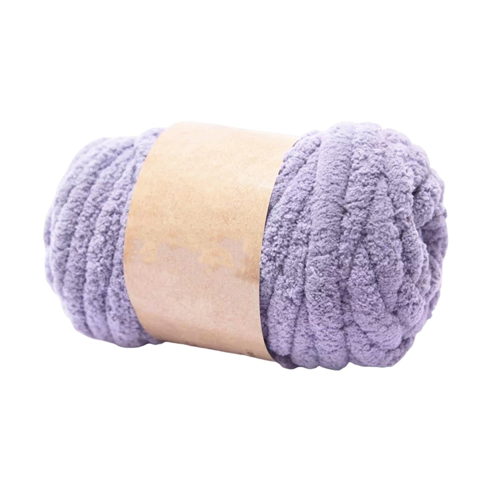 LOVIVER Chunky Wool Yarn Jumbo Tubular Yarn for Knitting Crocheting Macrame Projects, Light Gray