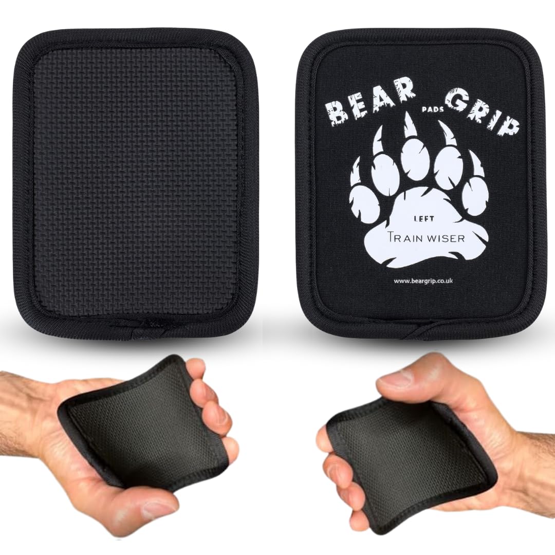 BEAR GRIP® Neoprene Gym Gloves for Men & Women – Hygienic Alternative to Weight Lifting Gloves, Open-Hand Grips for Weight Lifting, CrossFit, Barbell & Dumbbell Workouts (Black (Medium) — image 1