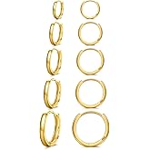 Senteria 5 Pairs Sterling Silver Hoop Earrings Small Silver Hoop Earrings Hypoallergenic Tiny Huggie Earring for Women Cartilage Sleepers Hoops Earring Sets 8/10/12/14/16mm