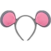Tihebax Mouse Ears Headband Gray Rat Ears Headbands for Adult Women Hair Accessories Rat Costumes Accessories Fuzzy Mouse Ears for Cosplay, Parties