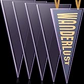 Gueevin 12 x 30 Inches Pennant Holder Clear Hard Rigid Plastic Pennant Flag Frame Flag Holder for Displaying Sports Banner 31 x 13.5"(5 Pcs)