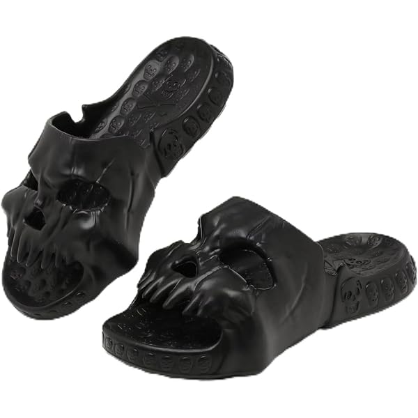 UMIRIKO Sugar Skull Skeleton Gothic House Slippers - Cozy