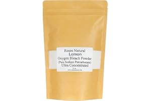 ROSES NATURAL Lemon Sodium Percarbonate, 16 oz. Pure Oxygen Bleach Powder, Ultra Concentrated Whitener, Chlorine Free, Powerful Bleach Alternative, Color Safe Brightener (Pure Lemon Essential Oil - 16 oz)