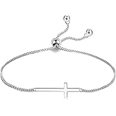 POPLYKE Cross silvery/Blue Opal Bracelet for Women 925 Sterling Silver Philippians 4:13 I Can Do All The Things Faith Bracelet Religious Christian Jewelry