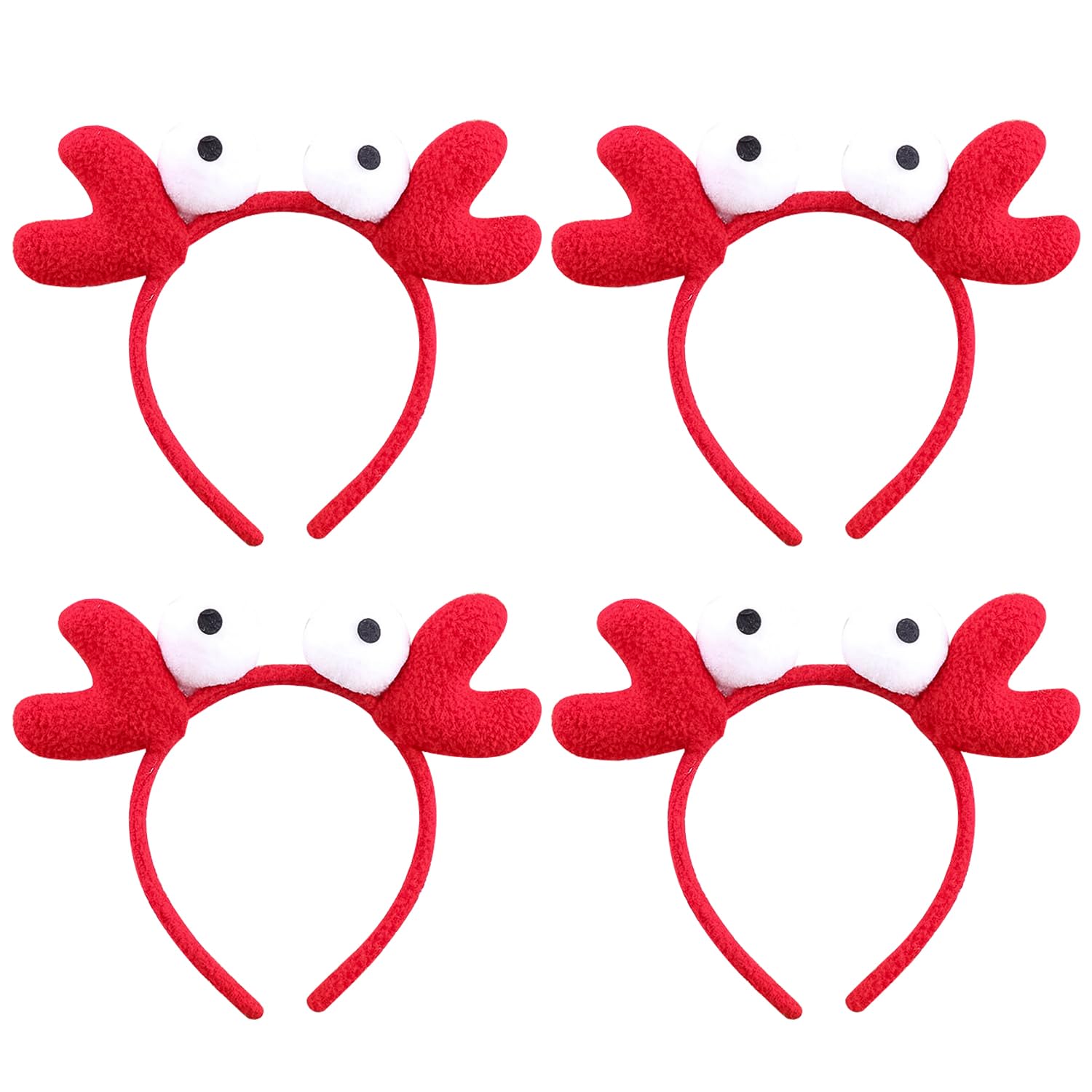 Nereds 4pcs Crab Headband Crab Crayfish Claws Headband Ocean Animal Photo Booth Props Halloween Costume Party Headpiece Headwear Hair Accessories