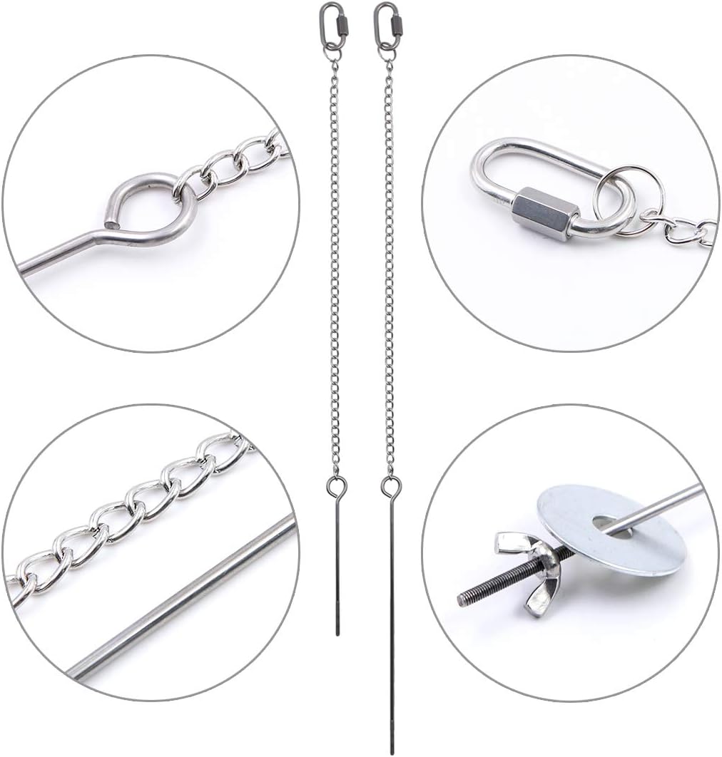 2 Pcs Chicken Veggies Fruit Skewer,Stainless Steel Vegetable Fruit Chain Hanging Holder Food Feed Tool for Chicken Parrot Bird - Image 5