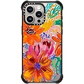CASETiFY Ultra Impact iPhone 15 Pro Max Case [Strong Slim / 11.5ft 5X Militray Grade Drop Protection/Compatible with Magsafe] - EttaVee Watercolor Fleurs - Clear Black