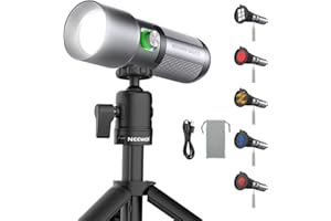 NEEWER BASICS RGB Photography Flashlight with Desk Tripod Stand/4 Colors/20 Gobo Filters/7500mAh, 10W 6300K CRI95+ Portable L
