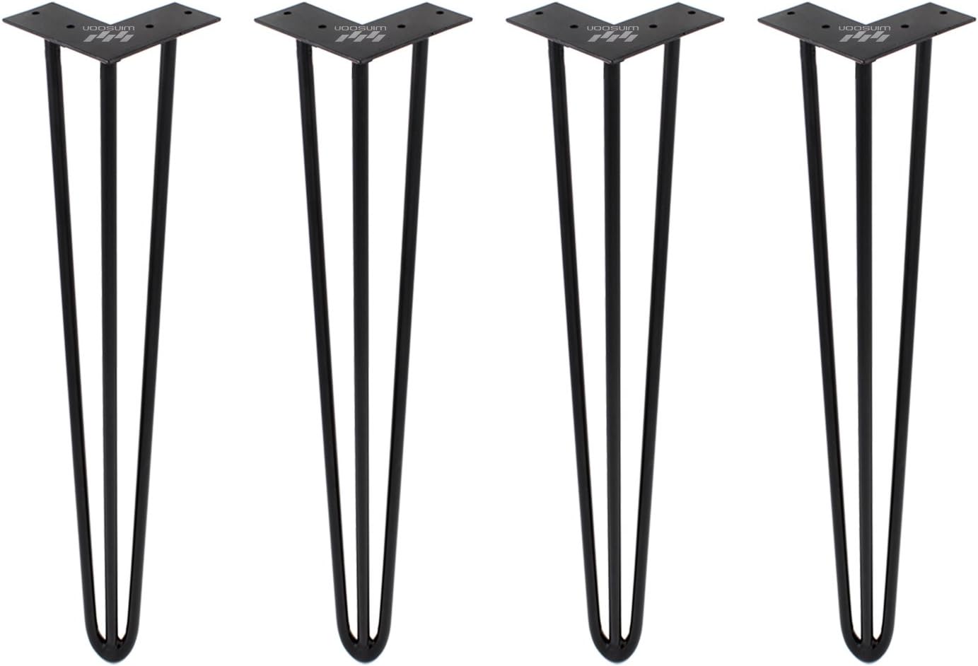 WINSOON 4-pk WINSOON 34In Industrial Iron Hairpin Table Legs