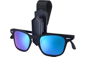 Veharvim Upgrade Sunglass Holder for Car Visor Universal Car Sunglass Holder with One-Hand-Operation Silicone Padded Visor Sunglass Holder Clip for Car Truck Interior Accessories