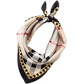 ANDANTINO 100% Real Mulberry Silk Scarf -21'' x 21''- Lightweight Neckerchief –Women Men Small Square Digital Printed Scarves