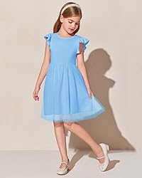 Haloumoning Girls Tutu Dress Ruffle Short Sleeve