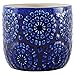 Amazon Brand – Stone & Beam Cylindrical Modern Ceramic Floral Embossed Decorative Planter Flower Pot, 4.4