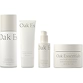 Oak Essentials Youthful Skin Routine Set | 4-Step Skin Renewal Kit with Peptide Serum, Face Polish, Cleansing Milk & Moisture Balm