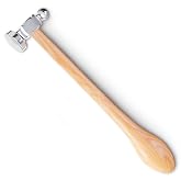 Chasing Hammer for Jewelry Making, Two-Sided, 10 Inch Wooden Handle | Jewelers 1.1 Inch Domed Face, 0.55 Inch Ball Peen; Metalsmithing, Planishing, Shaping Silver, Copper, Brass Sheet Metal Work