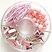 65 PCS Pink Push Pins/Paper Clips/Binder Clamps/Binder Clips, Pink Office Supplies Bulletin Boards Thumb Tacks Set Desk Accessories for School Supplies