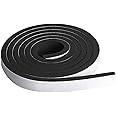 Neoprene Foam Strip Roll by Dualplex, 1" Wide x 10' Long x 1/4" Thick, Weather Seal High Density Stripping with Adhesive Backing – Weather Strip Roll Insulation Foam Strips