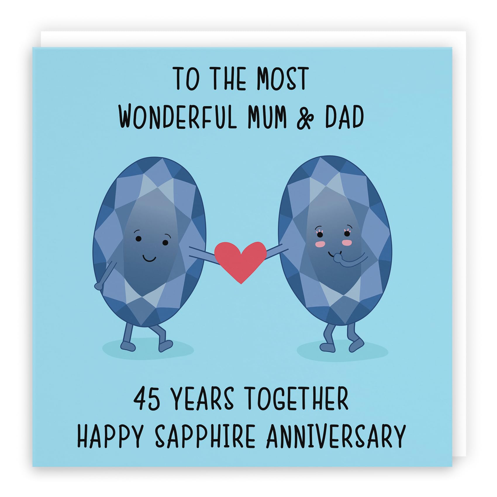 Hunts England - Large Mum And Dad 45th Anniversary Card - To A Wonderful Mum & Dad - 45 Years Together - Happy Sapphire Anniversary - Iconic Collection - Large - 210 x 210 mm