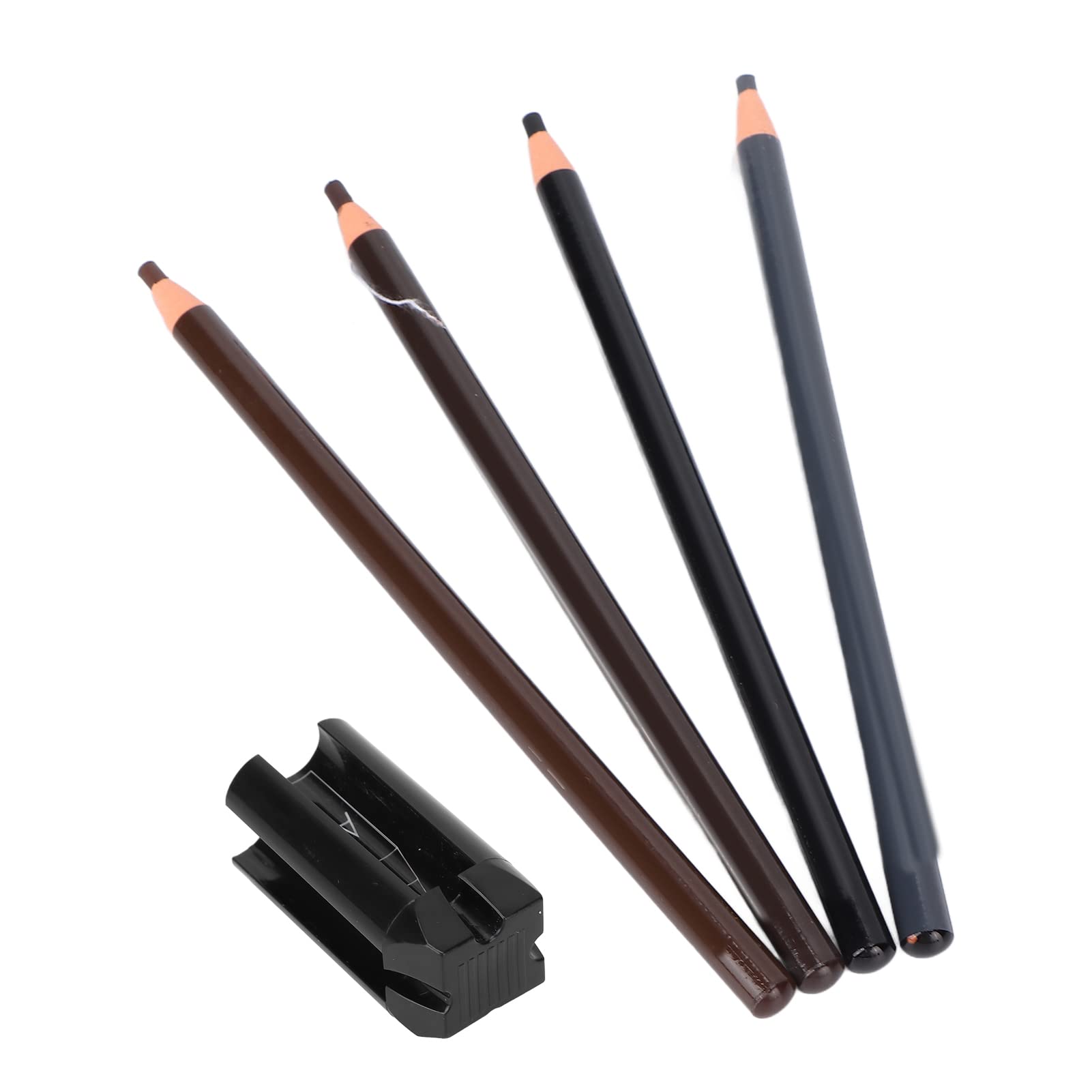 ZJchao Eyebrow Pencils Sharpener Set, Professional Salon Makeup Waterproof Microblading Eyebrow Pencil Set with 4 Eyebrow Pencils and Eyebrow Pencil Sharpener