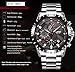 Mens Watches Fashion Sports Quartz Watch Stainless Steel Silver with Gold Strap Top Brand Luxury Simple Style Business Watch Waterproof 30M (Silver with Black)