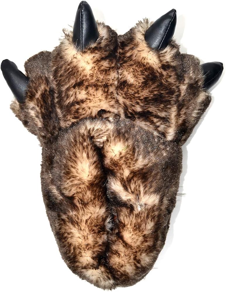 Millffy Funny Slippers Grizzly Bear Stuffed Animal Claw Paw Slippers Toddlers Costume Footwear