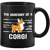 PUHEI 11 oz Ceramic Corgi Mug, General Use, Reusable, Glossy Finish, Hand Wash Only, 5 x 3.8 inches, 1.0 Count