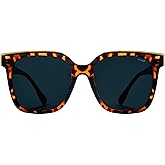 NYS Collection Women’s Polarized Square Sunglasses – Classic Retro Tortoise, UV400 Protection, Trendy Vintage Style
