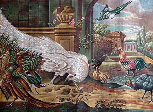 Gery Gobelin Needlepoint HAND PAINTED canvas Birds (67x92cm.) 26.4"x36.2" 1293