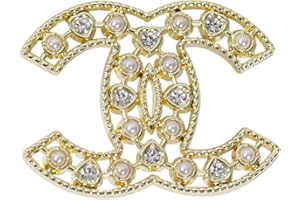 GENERIC Gold-Tone Pearl & Crystal Brooch for Women - Elegant Lapel Pin, Stylish Accessory for Dresses, Suits & Blouses"