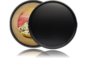 LYCNAGOGUE 2-pack 13" Round Oven Pizza Pan, Carbon Steel Baking Sheet, Non-Stick Pizza Pan, Compatible with Breville Smart Ov