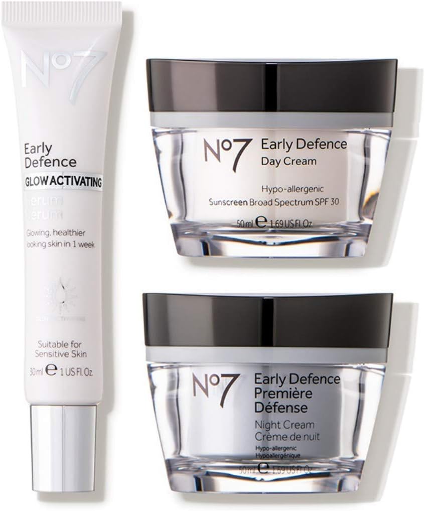 No7 Early Defence Skincare System Set Day Night Eye Cream 50ml 50ml 15ml