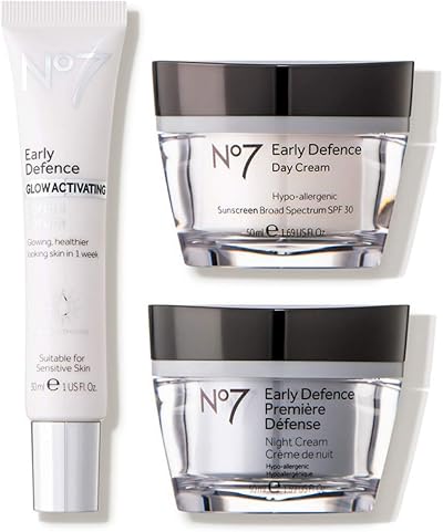 No7 Early Defence Skincare System Set Day Night Eye Cream 50ml 50ml 15ml