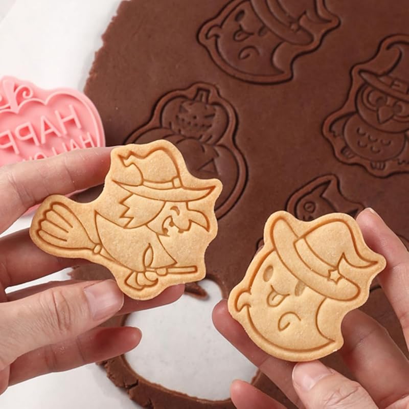 Lot de 8 Emporte-pièces en Plastique 3D pour Halloween Patisserie Moule Biscuit Set — photo 4 sur 7