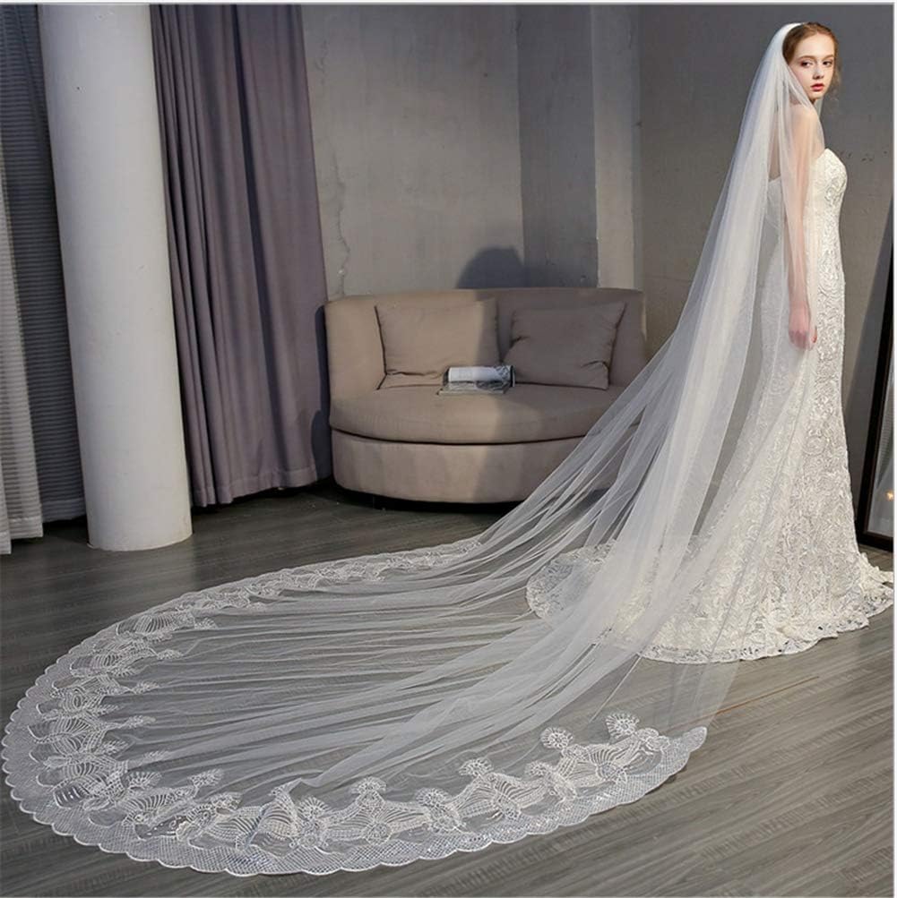 Queen Women S Wedding Veils With Comb Sequines Applique Cathedral